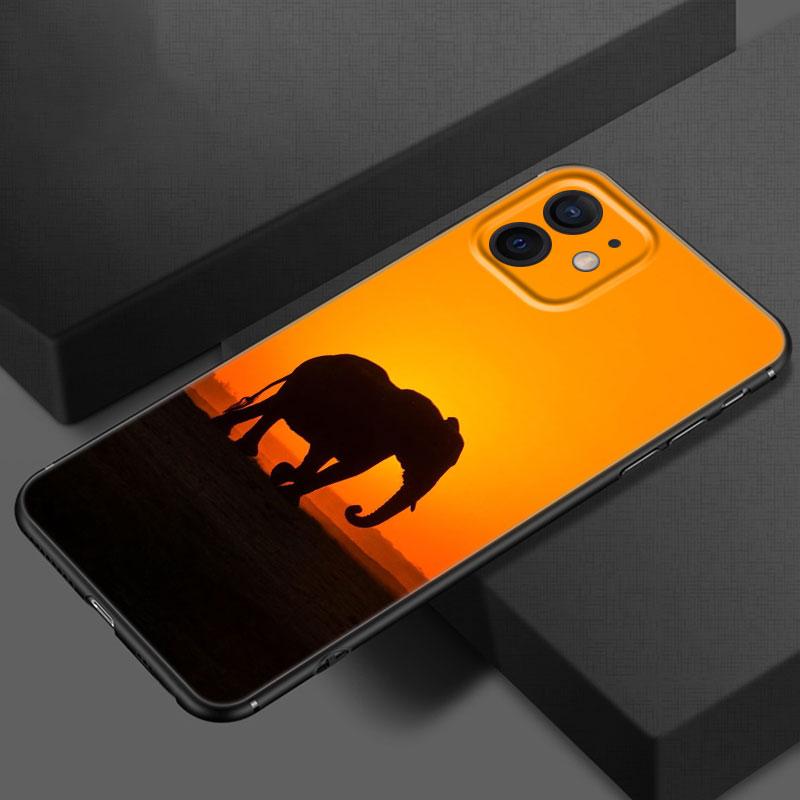 

Чехол для телефона с изображением слона для Apple iPhone 13 12 Mini 11 Pro XS Max X XR 8 7 6S 6 Plus SE 2020 5S 5, мягкий черный чехол из ТПУ iPhone 5 5S SE