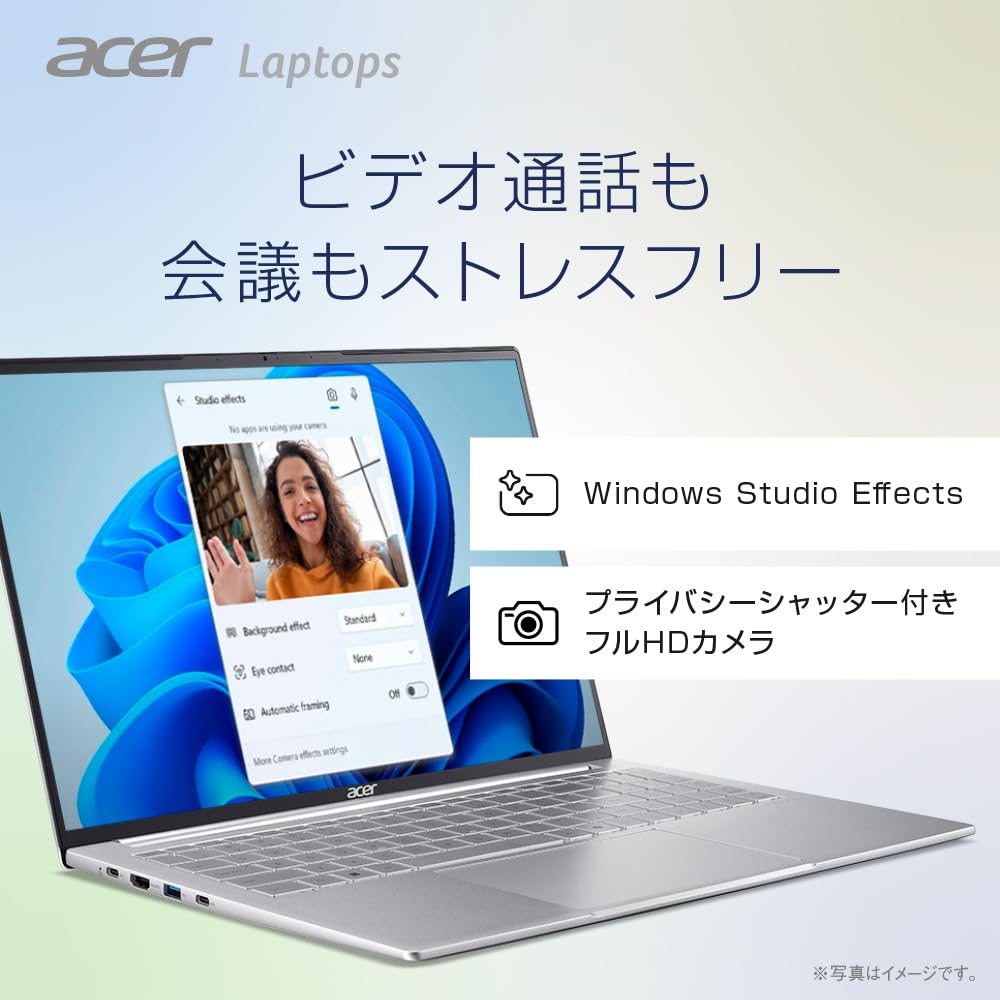 Acer Swift Lite 16 AI Core Ultra 16GB 512GB WUXGA IPS and Battery Full HD Sliding WiFi 6 Japanese Keyboard with Copilot Light Silver Laptop, 5,