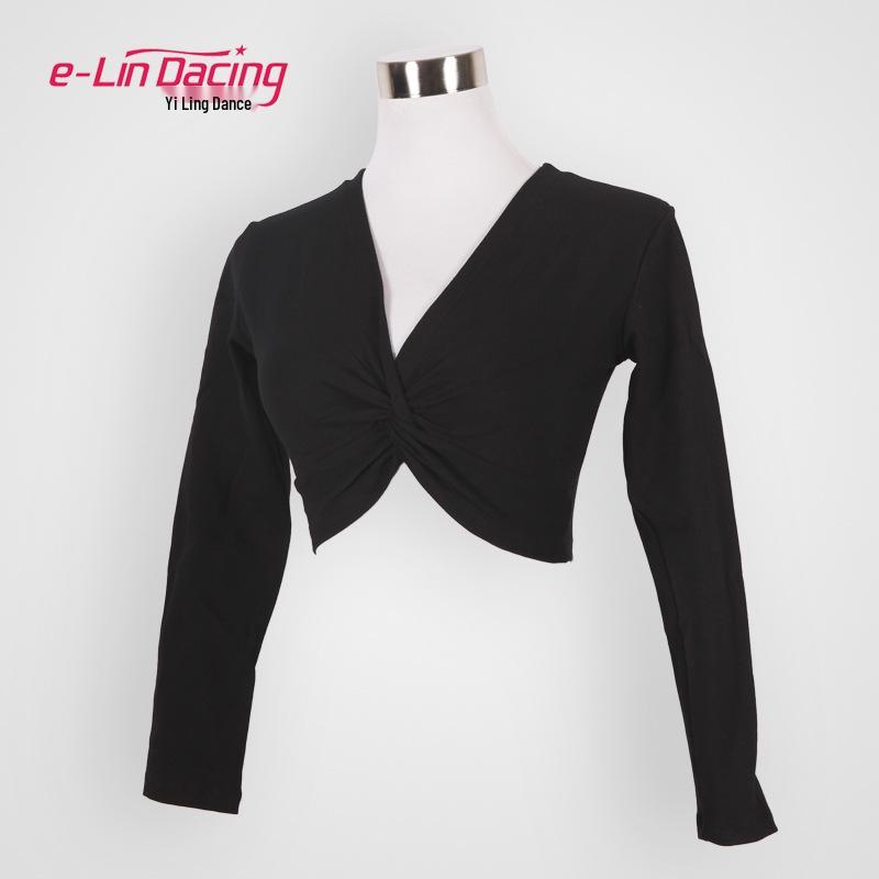 

Балетная танцевальная одежда Шаль с завязками и длинным рукавом для йоги и китайского танца Size 14 (Height: 115-125cm) чёрный