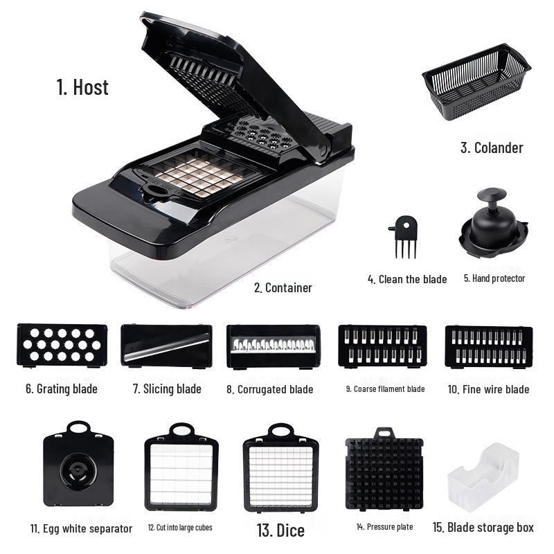 Multi-Functional Vegetable and Fruit Cutter: Slicer, Dicer, Shredder