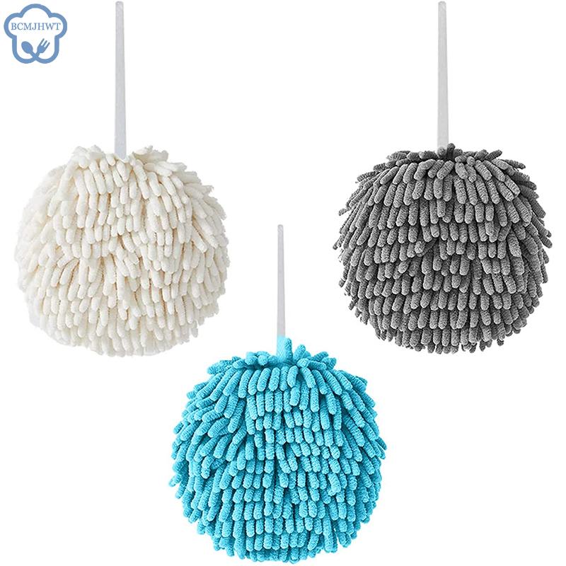 

Chenille Hand Towels Kitchen Bathroom Hand Towel Ball With Hanging Loops Quick Dry Soft Absorbent Microfiber Towels