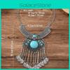 Ethnic Necklace Geometric Zinc Alloy Pendant With Beaded Chain For Boho Jewelry Enthusiasts