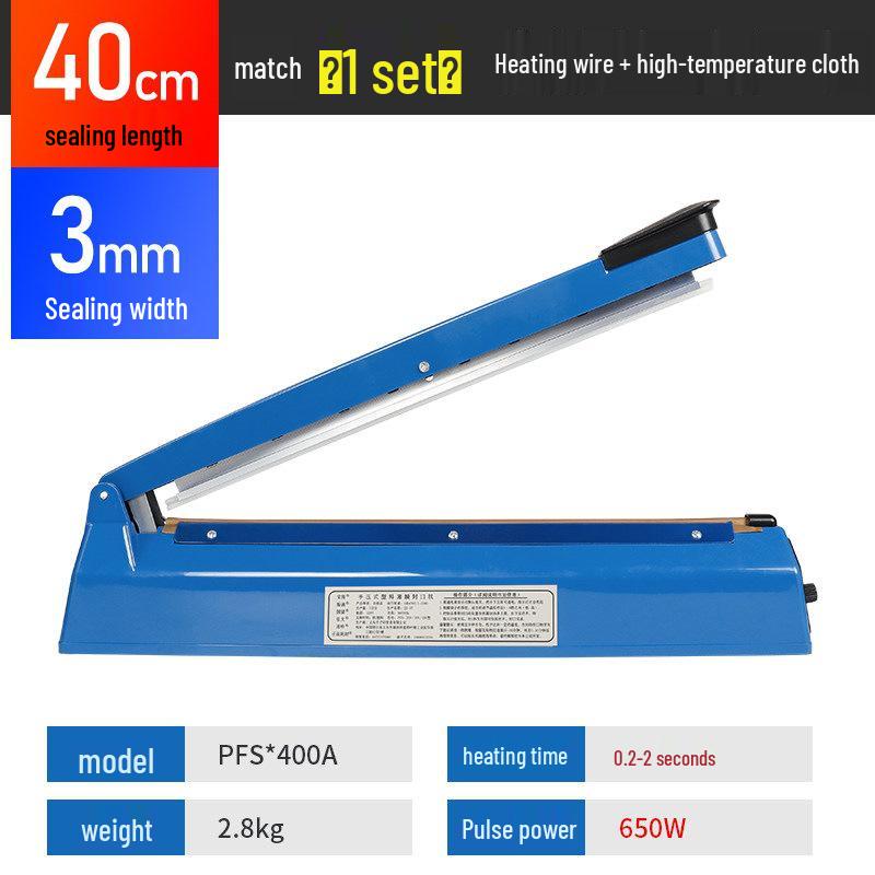 Household & Commercial Hand-Operated Plastic Bag Heat Sealer and Film Cutter