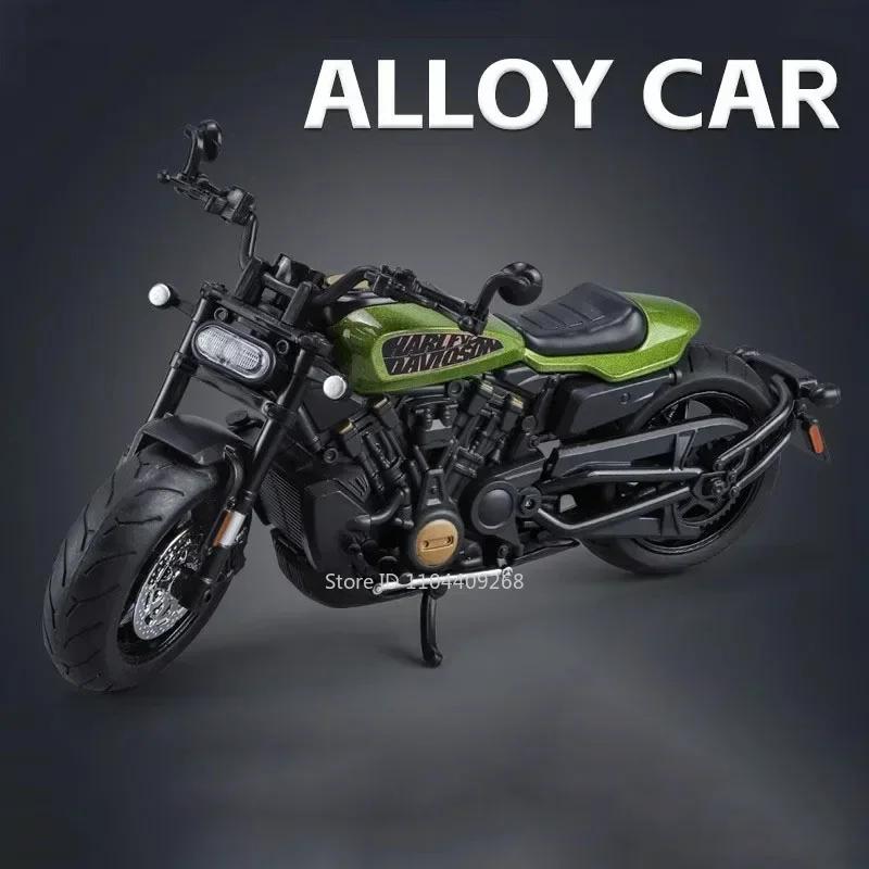 1:12 Retro Motorcycle Sportster S Model Toy Shock Absorption Linkage Steering Alloy Diecast Sound Light Motor Models Boys Gifts