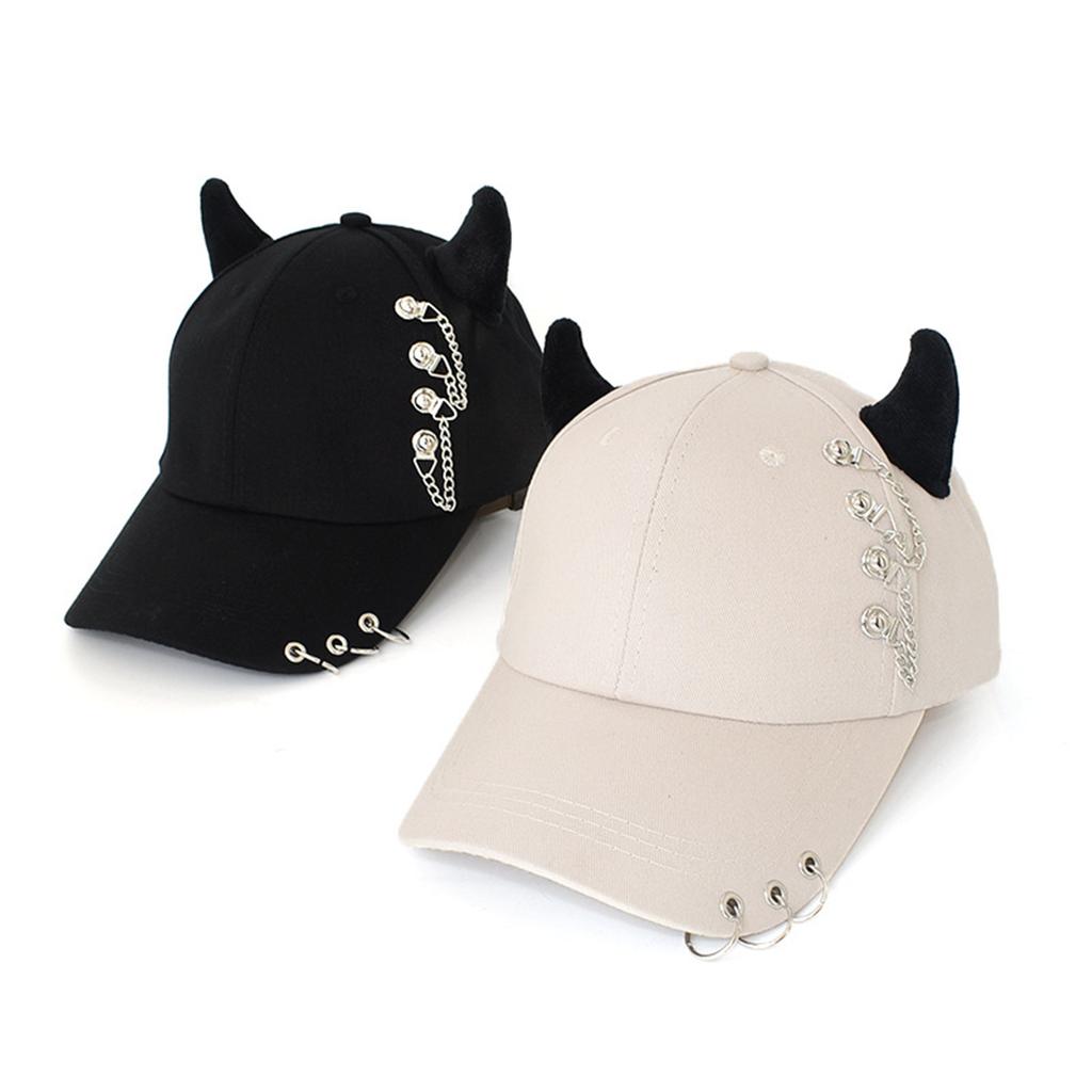 Unique Metal Ring Designs Cotton Baseball Cap Comfortable Hip Hop Hat with Adjustable Strap Hat For Outdoor Activities