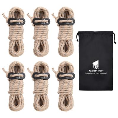 GEERTOP Guy Tarp Tent Guy 6 Reflective Flexible Hardware Storage Load Capacity Camping Tent Khaki Rope, Paracord, Rope, Rope, Line, Guyline, 4mm,