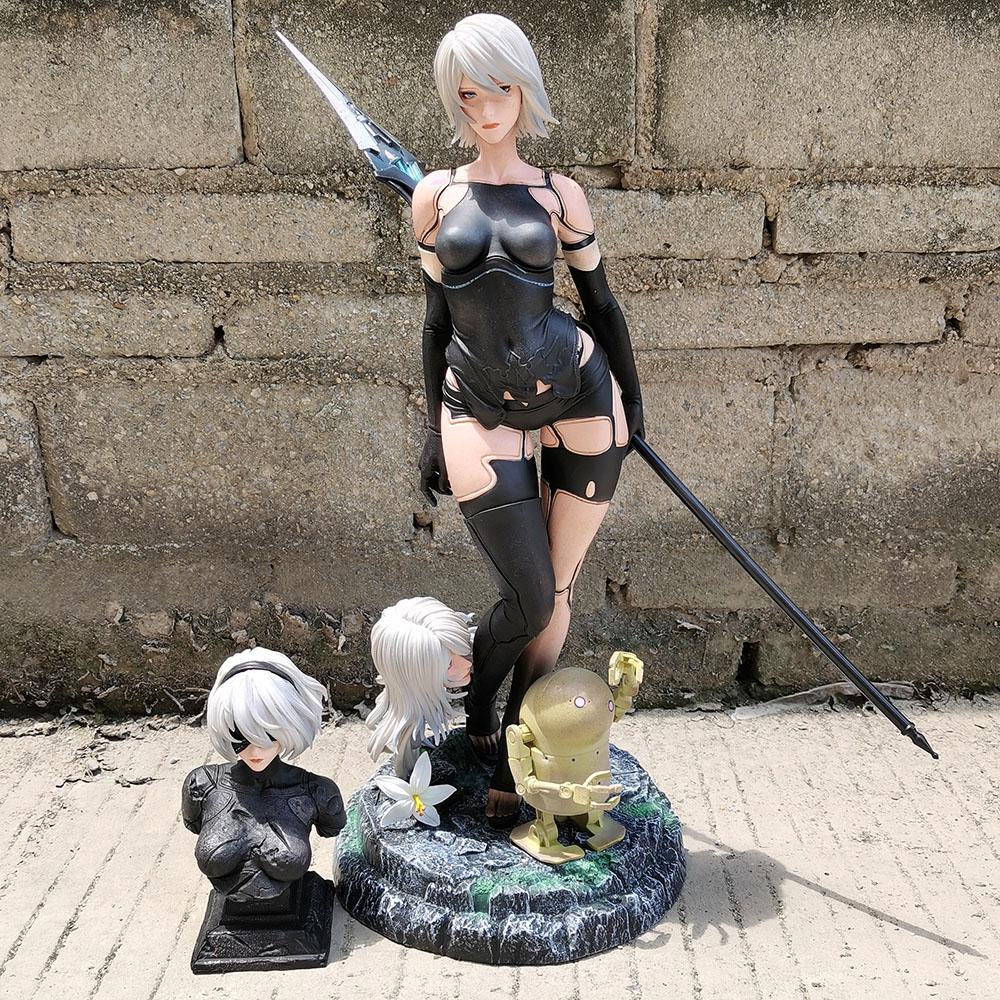 50cm NieR: Automata Yorha No. 2 TypeB 2B YoRHa Type A No.2 A2 Animation GirlPVC Action Figure Plaything Statue collector Miniature Dol