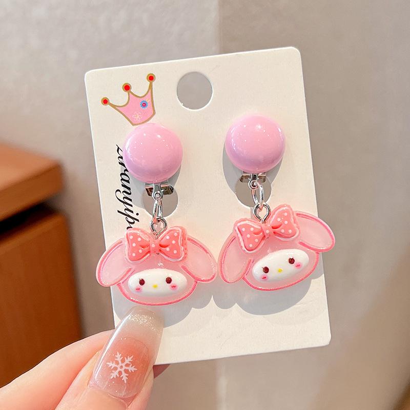 Children'S Ear-Free Ear Clips, Cute Girls' Pain-Free Earrings, Earrings, Cartoon Cartoon Girl Earrings, Jewelry.