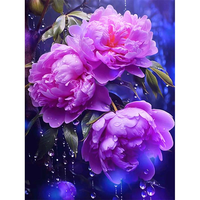 

DIY Алмазная картина Красивые цветы Набор для вышивки крестом Мозаичное искусство Алмазная картина Полный круг Алмазное украшение для дома Round 30x40cm