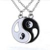 2 Adet Siyah Beyaz Yin Yang Hollow Kolye Kolye Çift Kardeş Arkadaş Takı