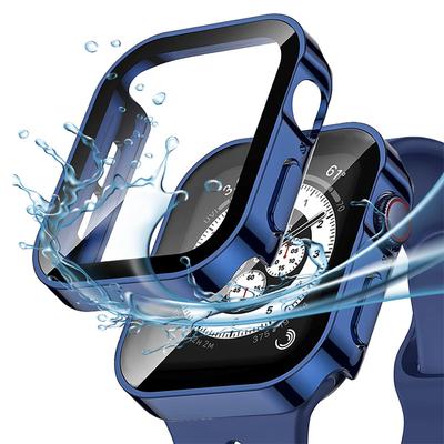 Glass+Cover for Apple Watch Case 8 7 6 SE Screen Protector Straight Edge Bumper IWatch Series 44mm 40mm 41mm 45mm 4 5 Waterpoof Case