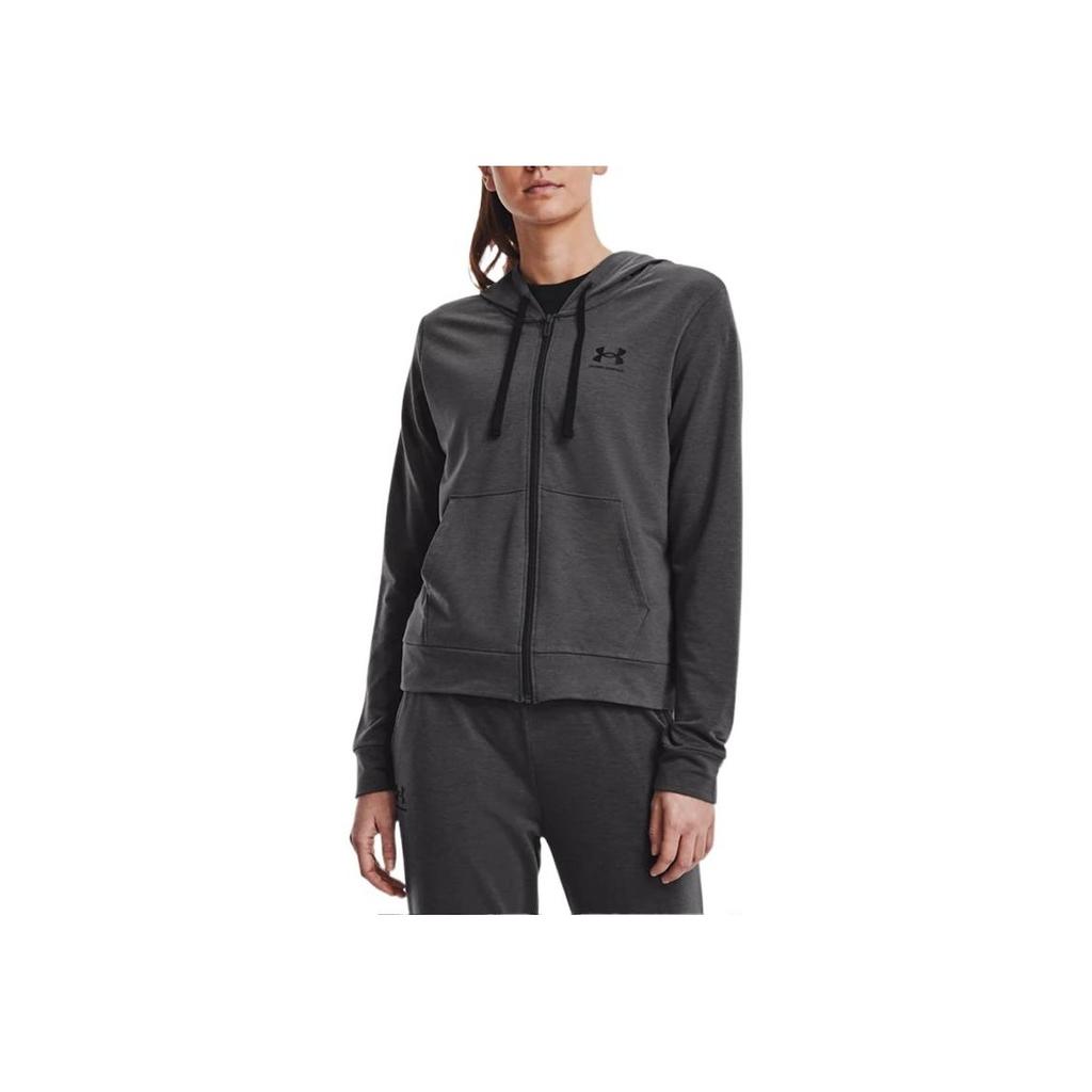 Under Armour Sweat-shirt à capuche zippé intégral solide Vêtements d'extérieur pour femmes Noir 1369853-010