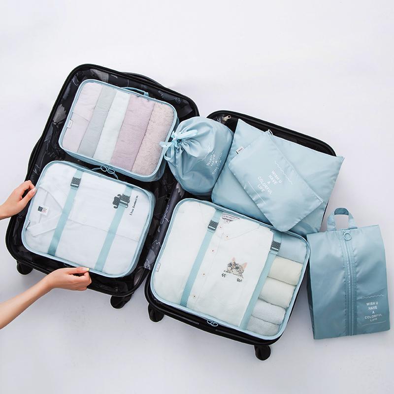 

Travel Organizer Set: Waterproof Packing Bags for Suitcase, Shoes, Underwear, and Clothes Large