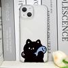 Funda de Teléfono Pareja Gato Pez Dibujo Animado Divertido para IPhone 16 15 14 11 12 13 Pro Max 7 8 Plus Mini XS XR Transparente Blanda Fundas