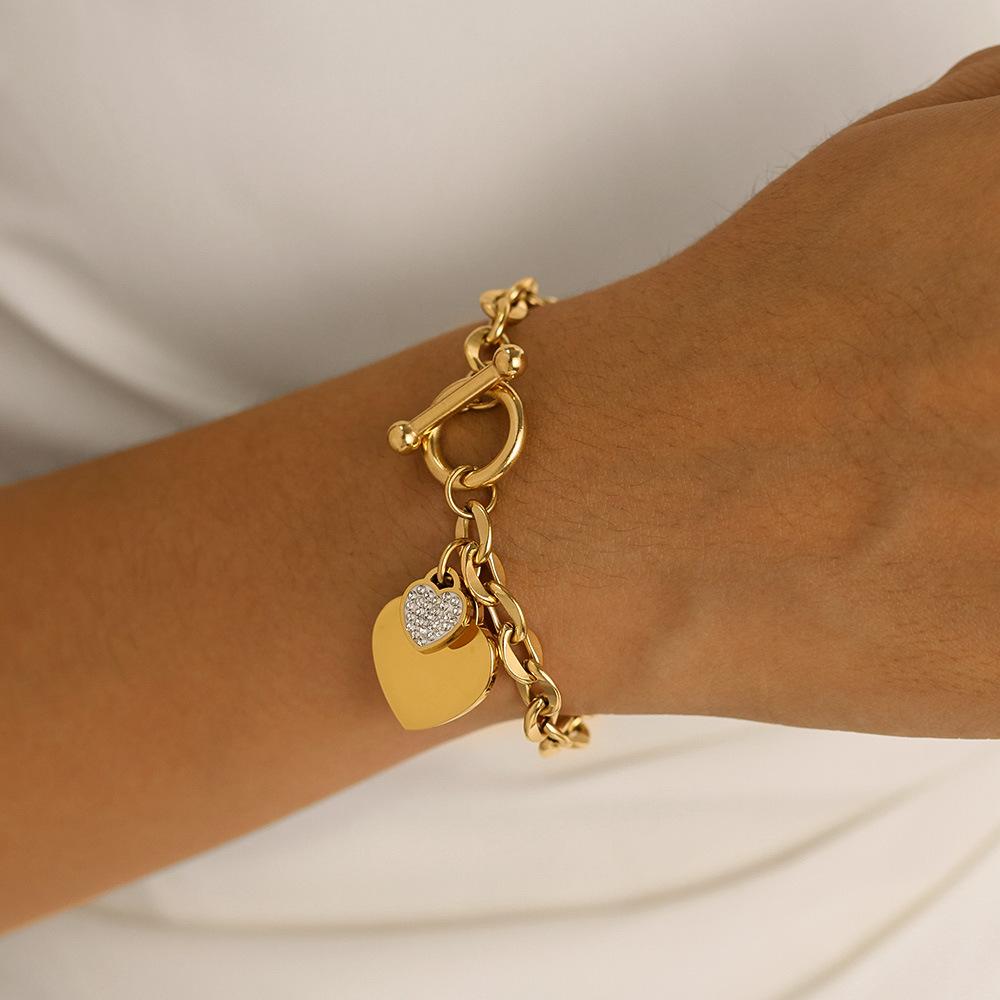 Fashion love heart bracelet jewelry personalized titanium steel bracelet for women