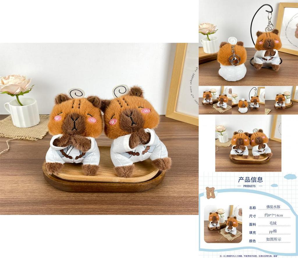 Premium Quality Capybara Plush Keychain Doll Cozy Short Plush Material For Keyrings