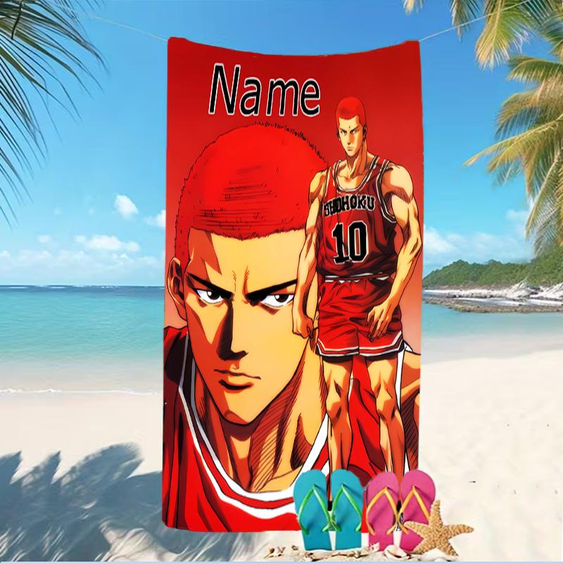 Customizable Personalized Beach Towels Sakuragi Hanamichi Themed designs.Suitable for the Beach, Yoga, Sports;ideal As Beach Accessories