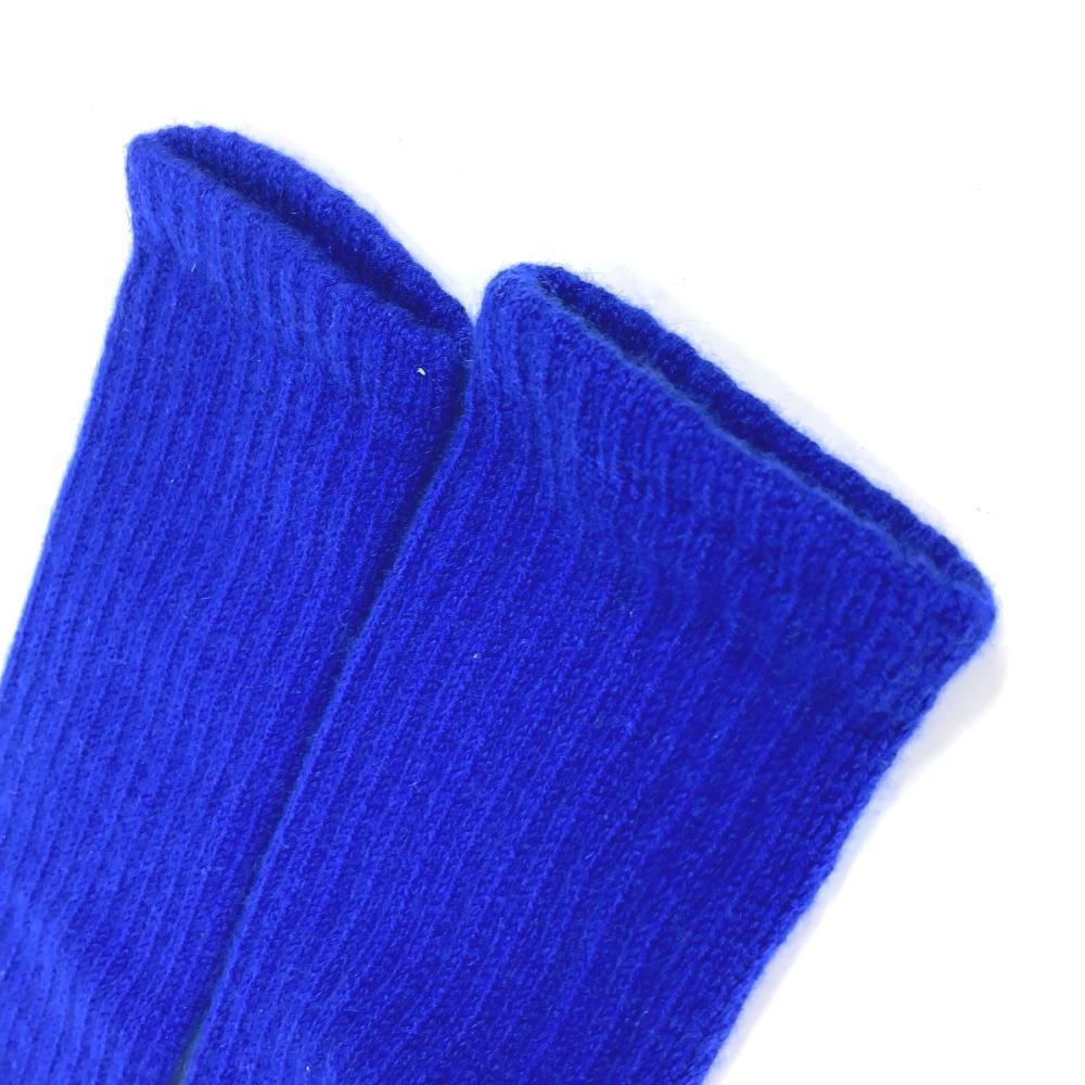 Chanel Luvas Longas CC Marca CC Acessórios luvas Caxemira azul