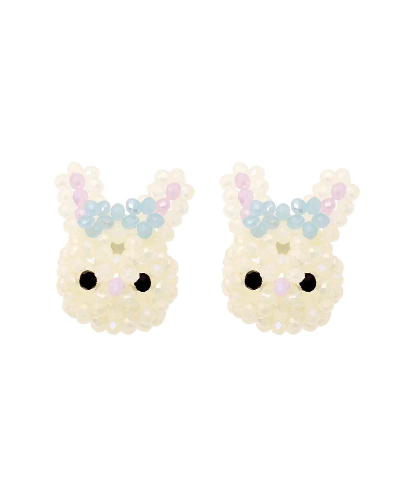 Swingset Rabbit Bead Earrings (Cream)