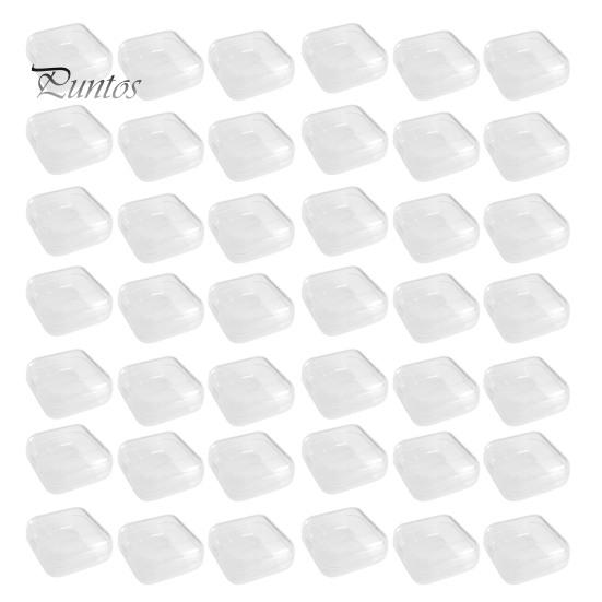 

100 шт., прозрачная пластиковая шкатулка для драгоценностей с откидной крышкой, мини-компактный квадратный контейнер для хранения ювелирных изделий для колец, сережек Square