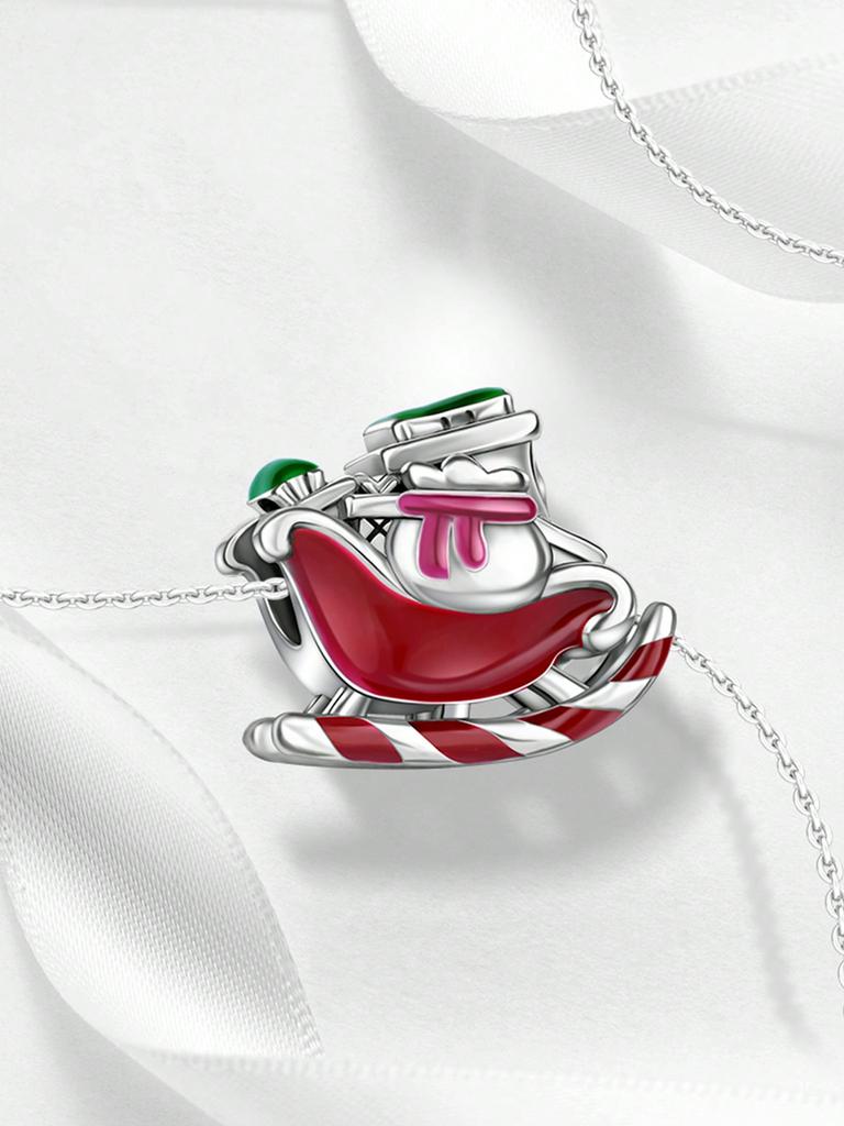 Copper Plated Original Charms Santa Claus Snowman Cottage Beads Fit Bracelet Women'S Jewelry Gift