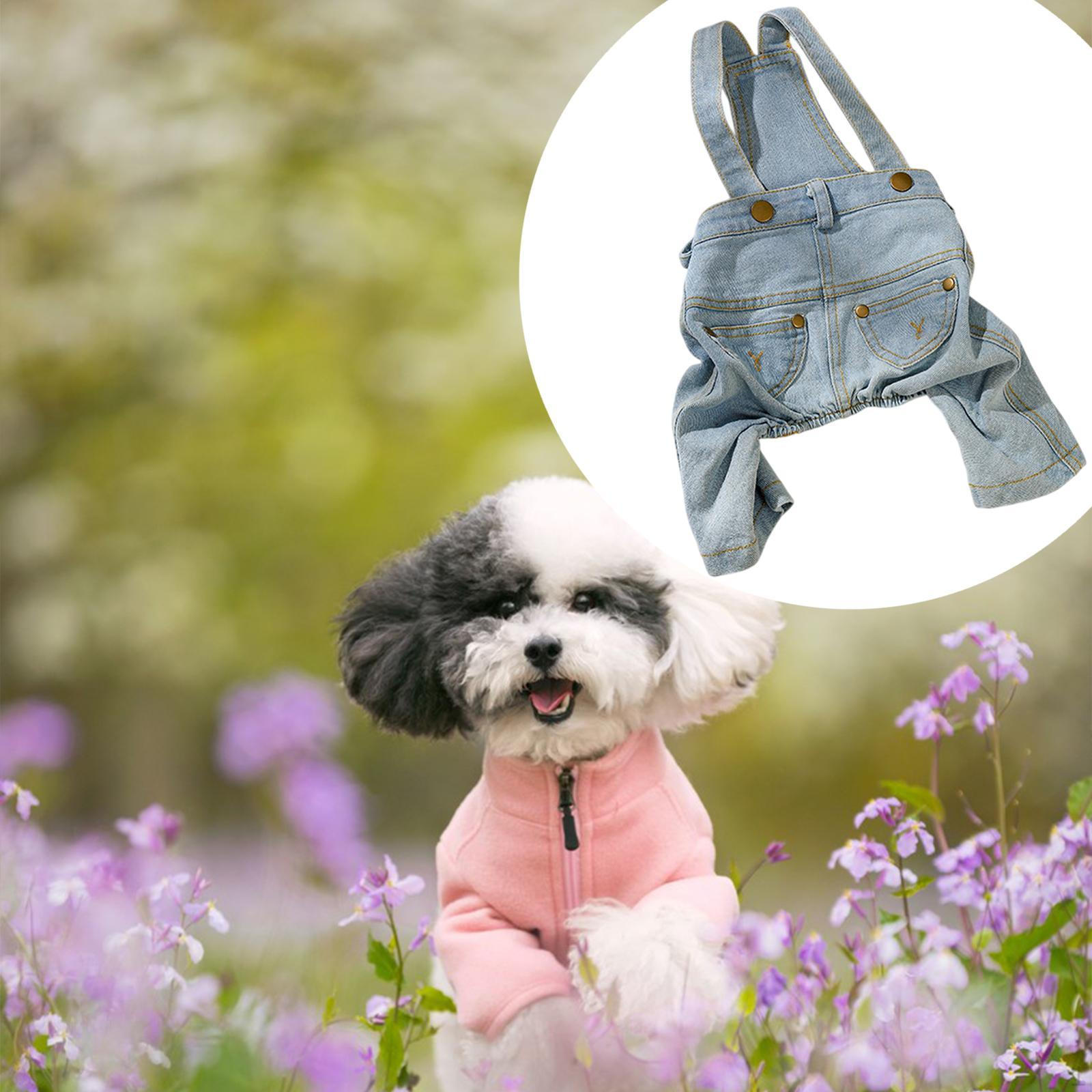 

Dog Denim Jumpsuit Clothes Party Summer Pet Jeans Pants Cowboy Costume for S