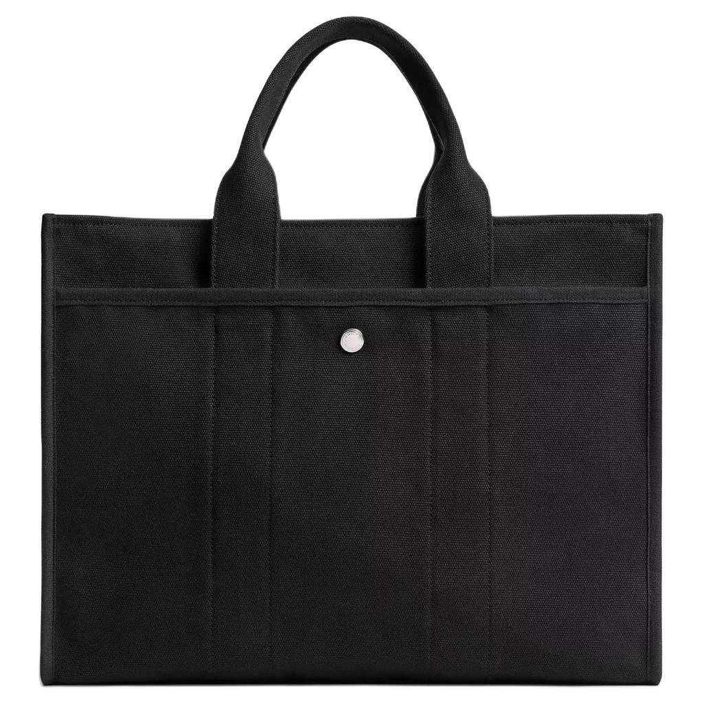 Coach 42 Zipper Closure Detachable Shoulder Strap Canvas Tote Bag Shopping Bag Handbag Large Women tote Black CY847-LHBLK