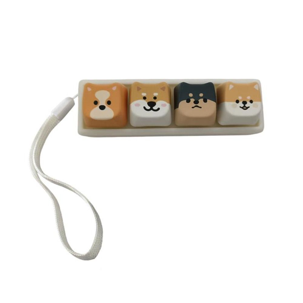 Süße Tier Hundewelpen Schlüsselanhänger Shiba Inu Tastenkappe Schlüsselanhänger Tastatur Schlüsselring Schreibtischzubehör
