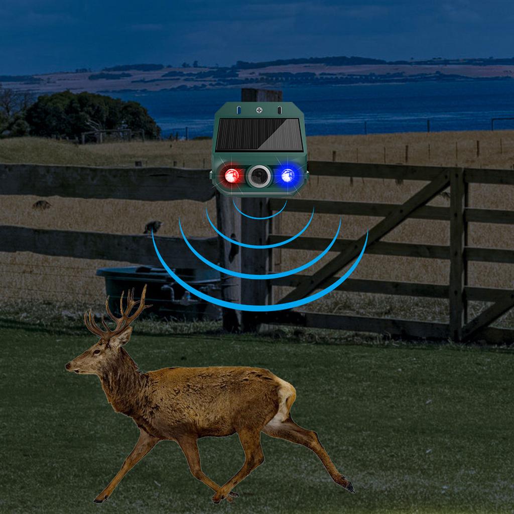 Allarme Sensore di Movimento Solare Repellente per Animali con Luce Stroboscopica Sirena da 129dB 4 Modalità IP55 Dispositivo di Sicurezza Impermeabile per
