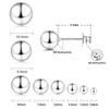 18K White Gold Plated Sterling Silver Ball Stud Earrings 8mm, Simple Polished Ball Studs Hypoallergenic Jewelry