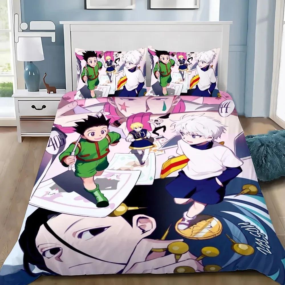 Anime Hunter×Hunter Bedding Set For Bedroom Soft Modern Bedspreads Comefortable Kids Duvet Cover Quilt Cover And Pillowcase