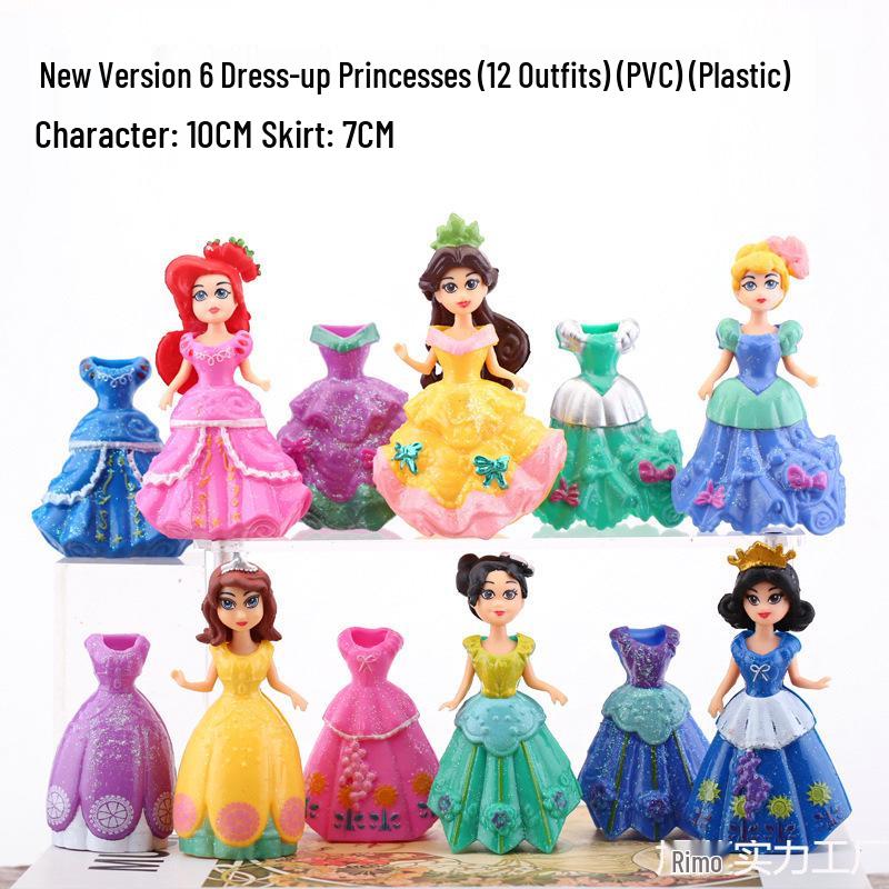 Princess Dress-Up Doll Set with Changeable Clothes, Frozen Theme, Perfect Birthday Gift for Little Girls