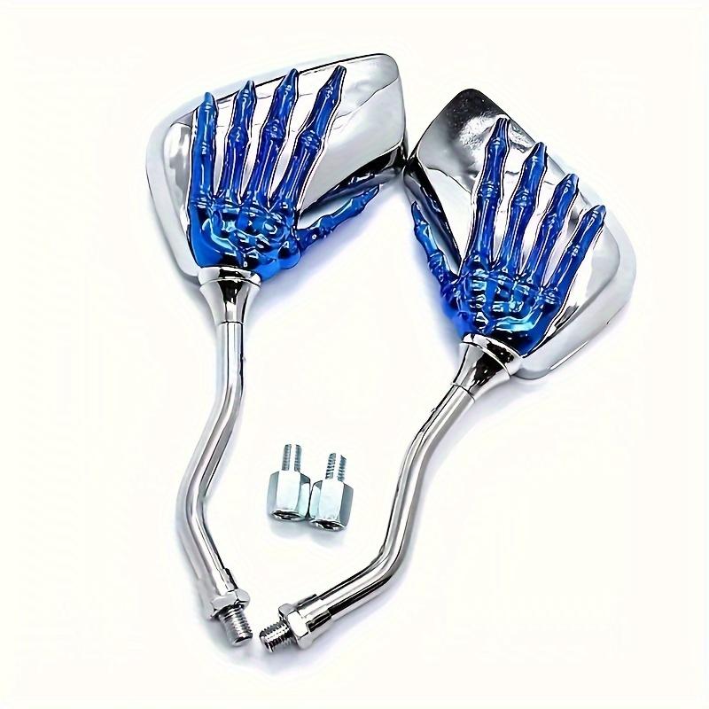 Oglinzi Laterale Retrovizoare Universale Cromate cu Mână de Schelet cu Gheară de Înaltă Definiție pentru Motocicletă, Scuter, Biciclete Electrice, ATV