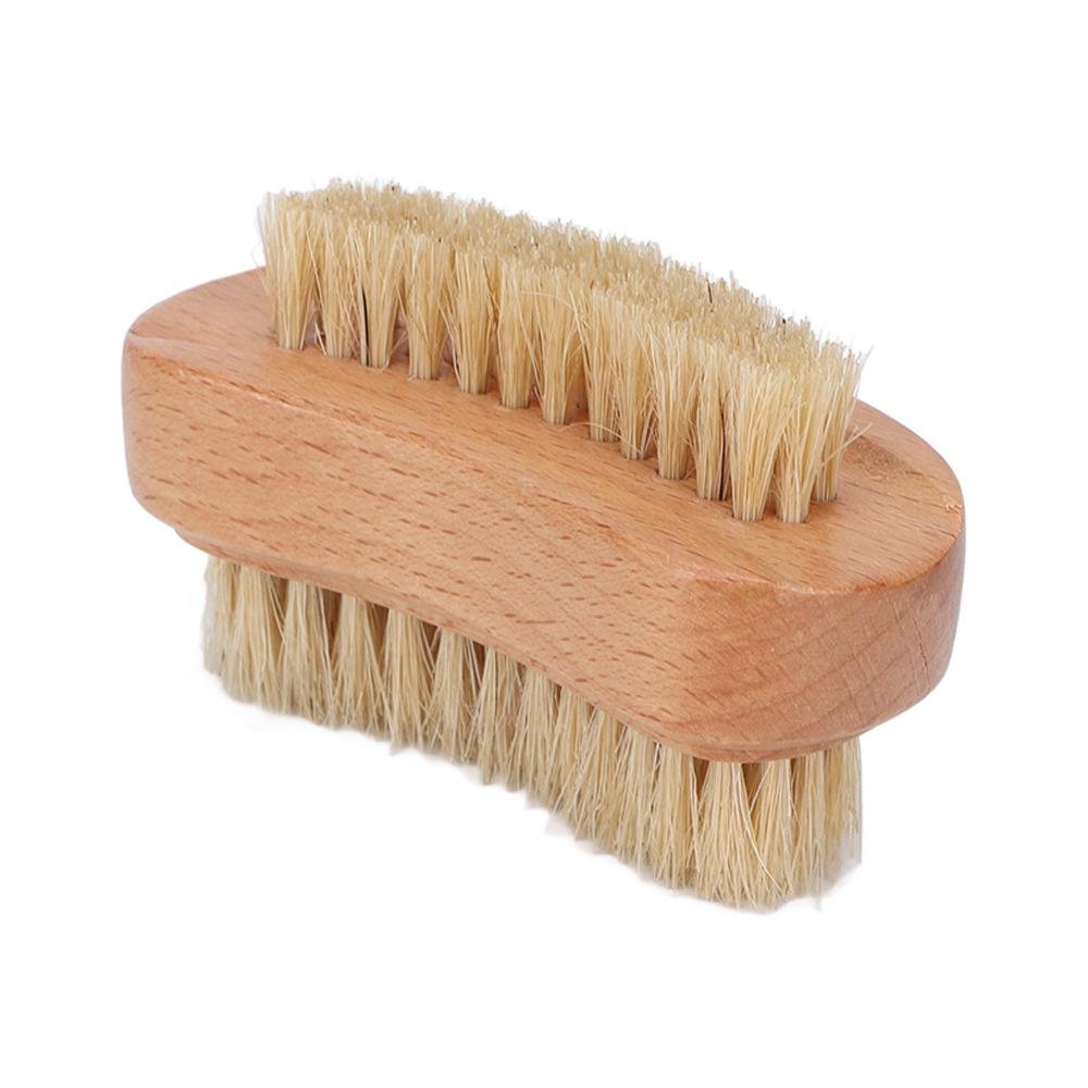 Dual-Sided Wide & Narrow Bristle Cuticle Cleaning Brush Daily Hand And Foot Nail Care