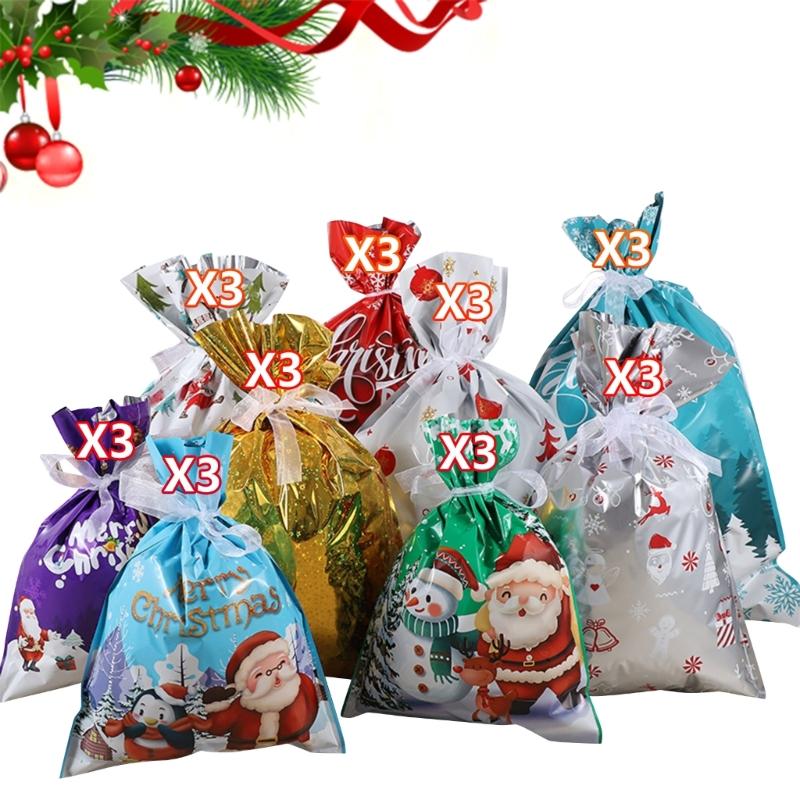 30Pcs Holiday Gift Bag Mix Of Premium Plastic Closure Secure Storage Christmas Birthday New Year Party Supplies