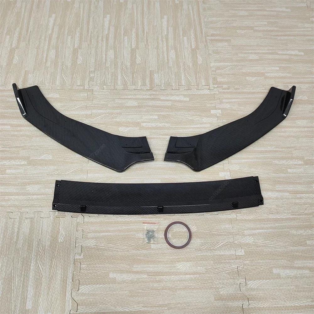 Car Front Bumper Lip Spoiler Splitter Diffuser For Ford Fiesta MK8 ST ST-line 2017-2021 Pre-LCI ABS Gloss Black Bodykits Tuning