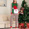 Christmas Woman Mom Printed Letter Top+Lattice Pants Xmas Family Clothes Pajamas