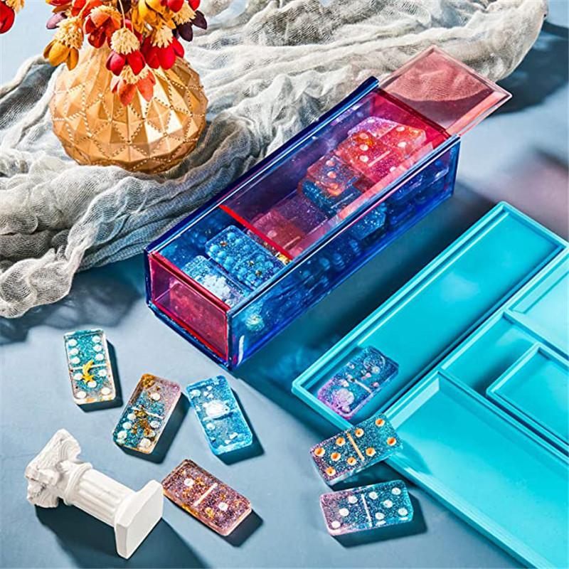 1pcs Dominoes Storage Box Resin Mold Silicone Dominoes Storage Box Mold Chocolate Mold Cake Decorating Tools