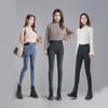 Women's High Waist Slim Fit Pencil Pants, Plus Velvet, Large Size, Elastic Waist, Autumn/Winter 2024.