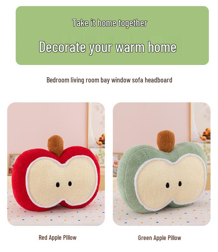 Cute Plush Apple Throw Pillow – Perfect for Sofa, Bedside, Office, or Car; Ideal Gift and Home Decor Cushion.