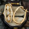Simple Japanese and Korean Versatile Earrings for Women, Inlaid with Zircon Exquisite Jewelry, Daily Classic Matching Earrings