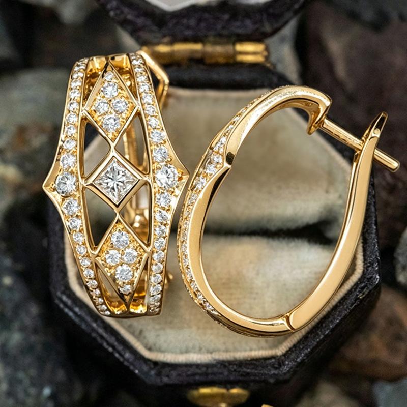 Simple Japanese and Korean Versatile Earrings for Women, Inlaid with Zircon Exquisite Jewelry, Daily Classic Matching Earrings