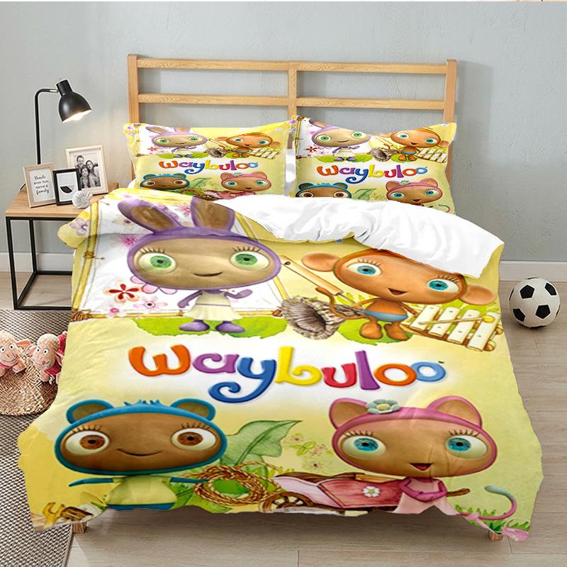 Waybuloo Adventures 3PCS Bedding set,Ideal for 1pc Duvet Cover And 2pcs Pillowcases Perfect for Fan gift,Ideal for Bedroom, Dormitory