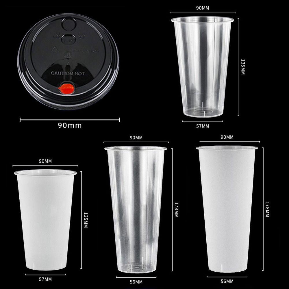 High Quality 90mm Cup And Lids Plastic Transparent Disposable Cup Milktea Cup