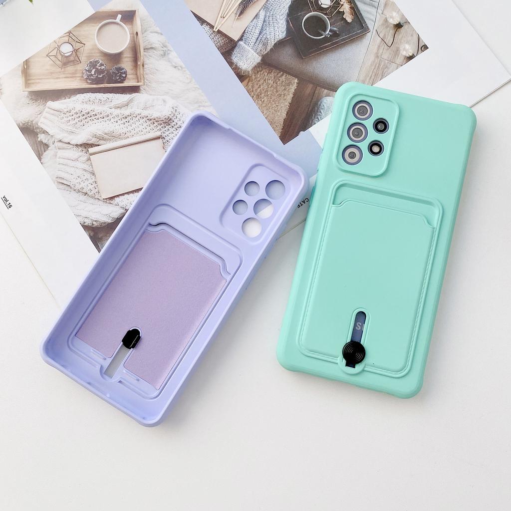 Applicable To Samsung S25Ultra Anti-drop Card Bag A56 Mobile Phone Case A53 Pull-out Integrated A35 All-inclusive Soft Case A72