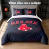 Boston Red Sox Design Bed Bedding Set 1 Duvet Cover + 2 Pillowcases Soft Breathable Household Bed Linens