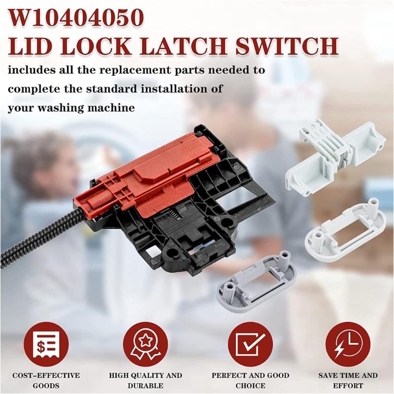 W10240513 W10238287 W10404050 Sestava spínače zámku víka dveří pračky Náhradní díly pro spotřebiče Příslušenství