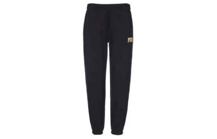 PUMA Knitted Sweatpants Unisex Black Moderate Cuffed Pants 536772-01 XL