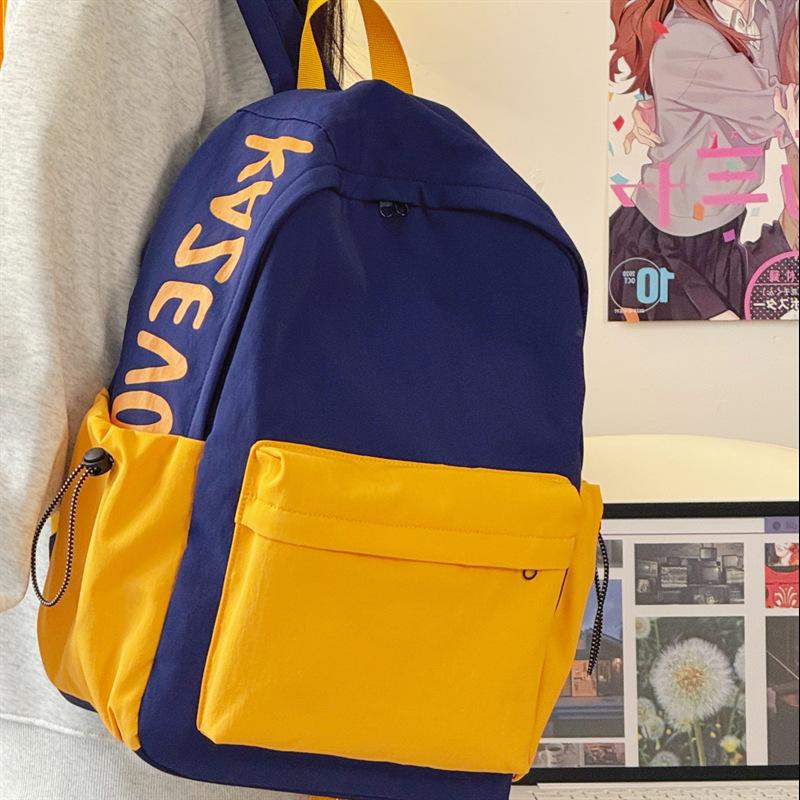 Schoolbag Japanese simple letter casual backpack sweet small fresh large capacity backpack junior high school lightweight student schoolbag