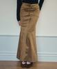 Aueonoseuteljia Eyelet Suede Mermaid Long Skirt_Taupe Beige(Oc25-Sk02)